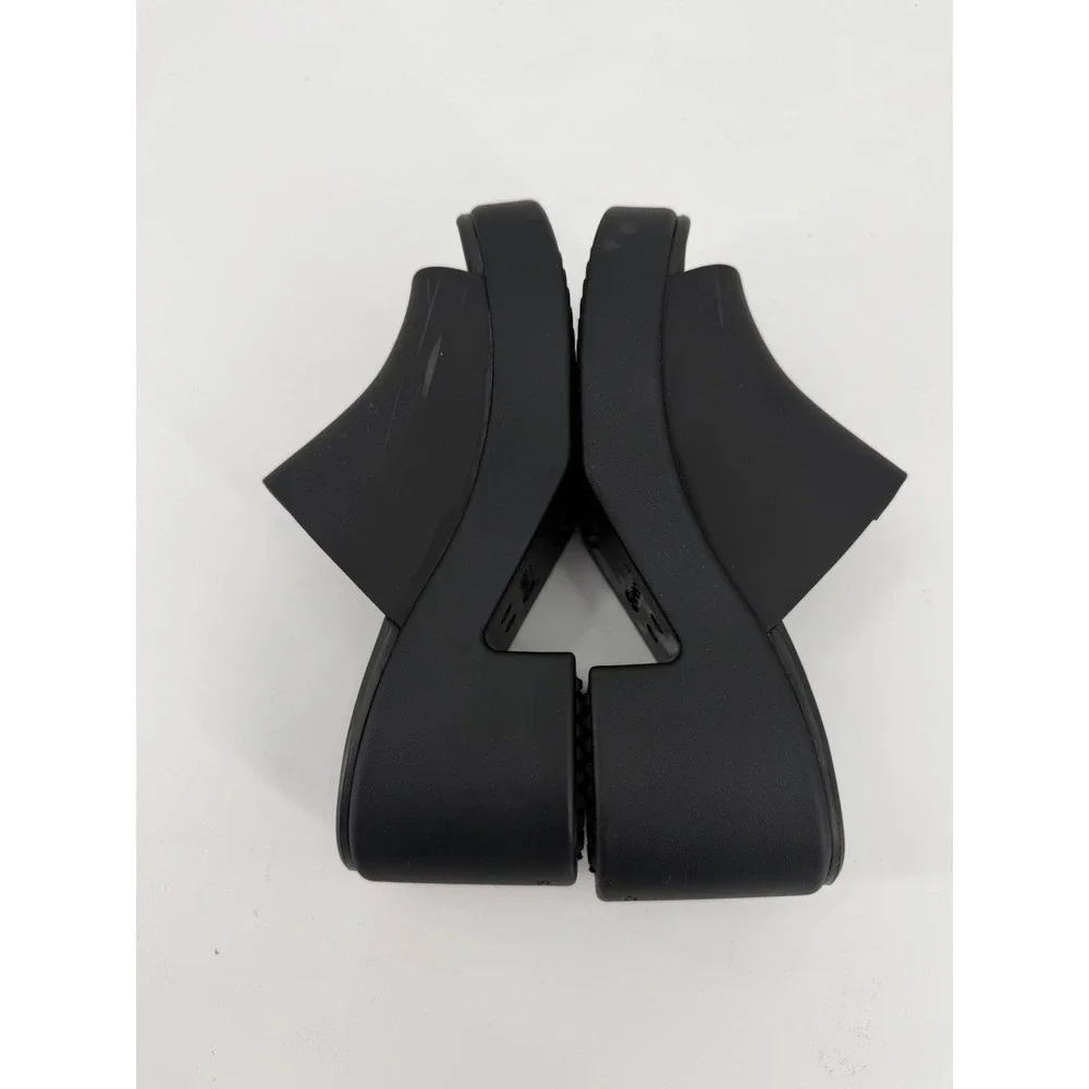 Crocs Brooklyn High Wedge Sandal Black Platform Mules Womens Size 6 206222-060